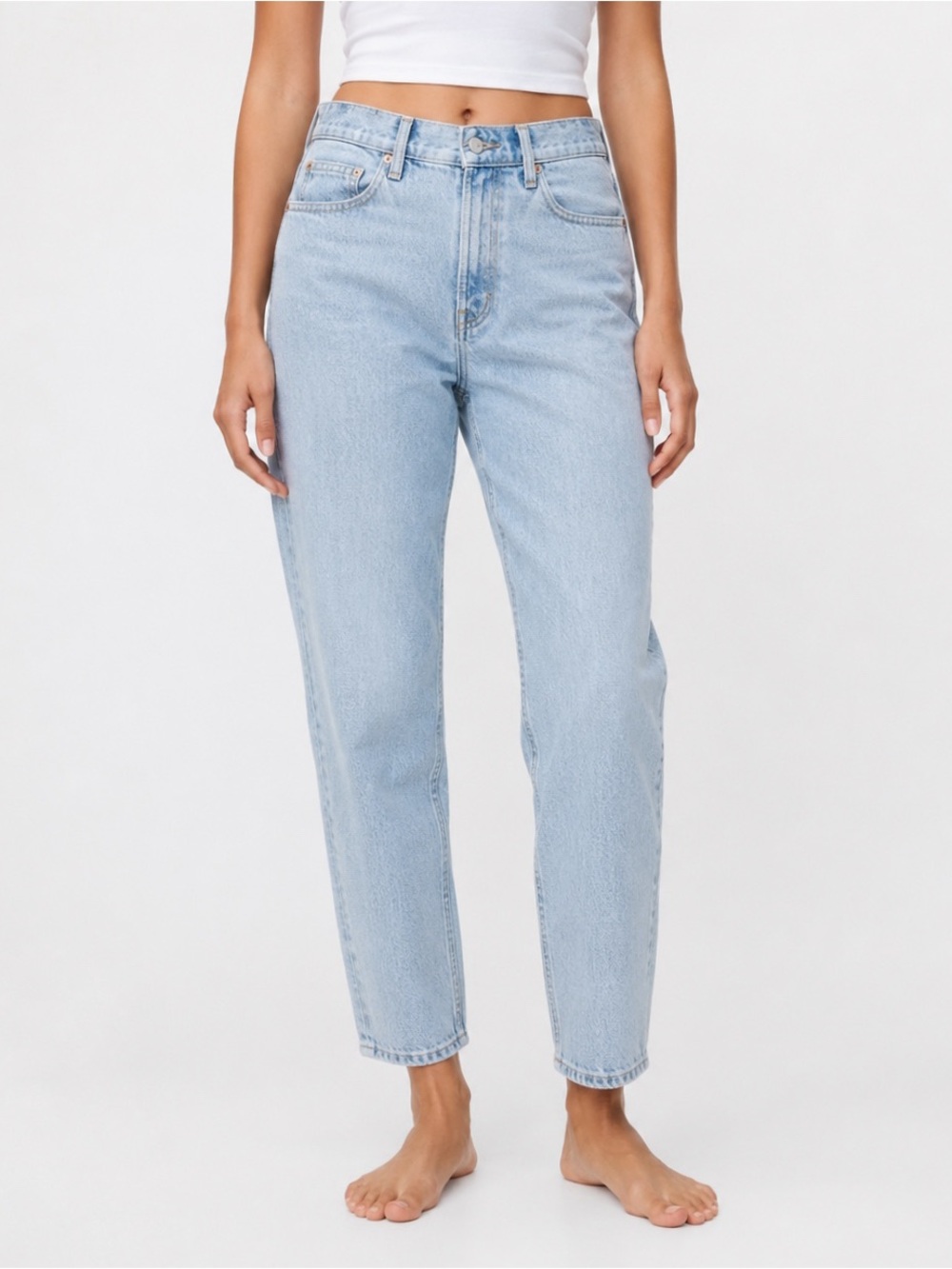 GAP Women Light Wash High Rise Mom Jeans US28 Preppy Classic 90s Y2K Retro Folk